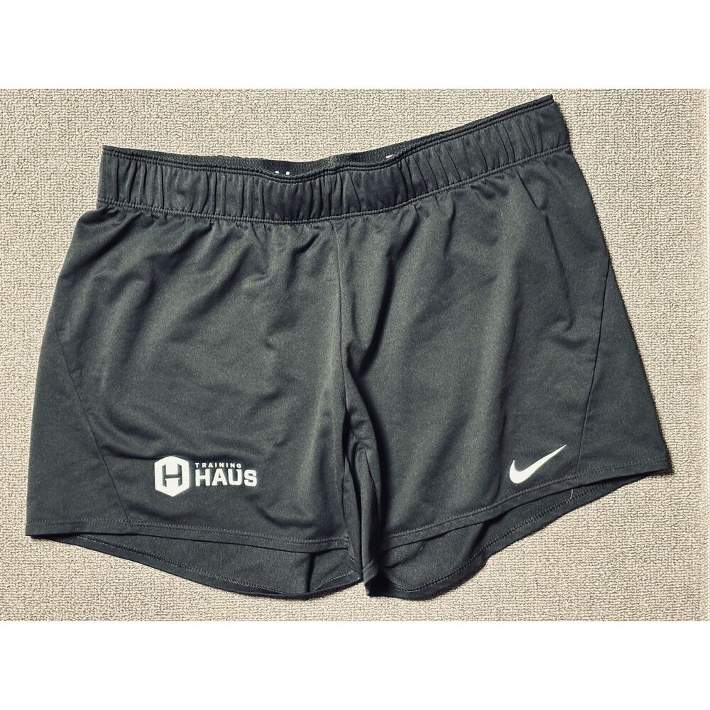 Nike Dri-FIT Womens Athletic Shorts Black HAUS Logo Size M
